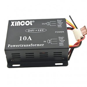 Xincol? Vehicle Car DC 24V to 12V 10A Power Supply Transformer Converter-Black  